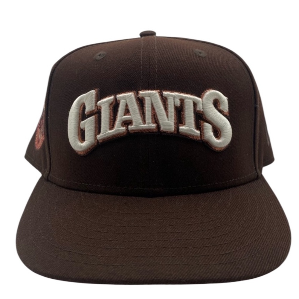 SF Giants 1984 All Star game patch Brown Fitted Hat Pink Under Visor Size 8 Rare